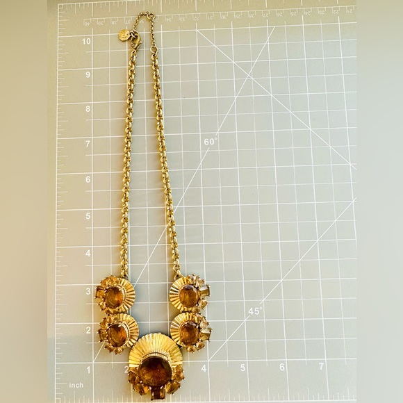 🔥 Vintage Monet Topaz Crystal Deco Necklace - Picture 11 of 17
